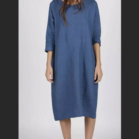 Eva's Sunday EVASSUNDAY grey linen Leah dress - Picture 7 of 9